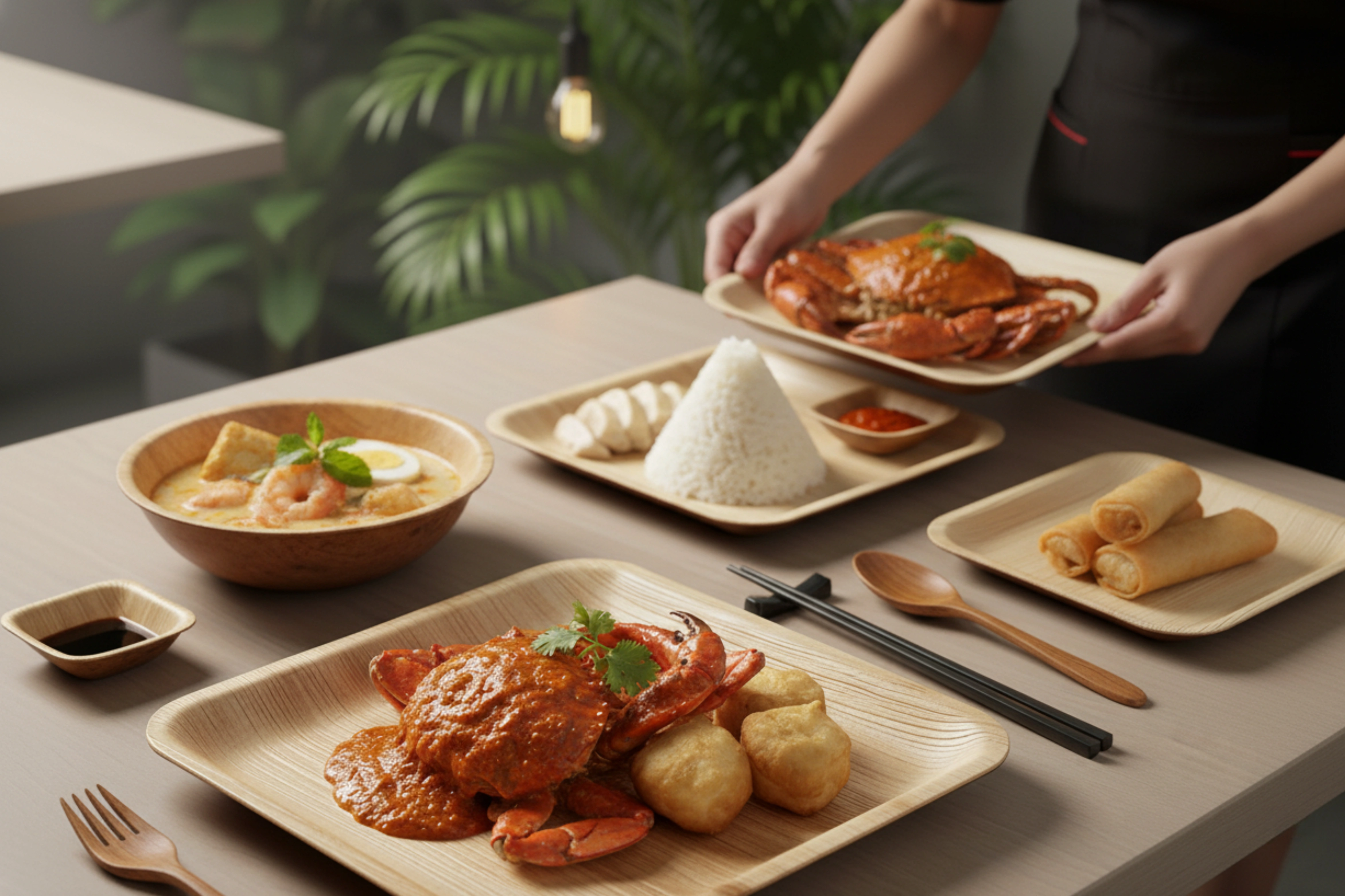 Eco-friendly disposable cutlery in Singapore restaurants