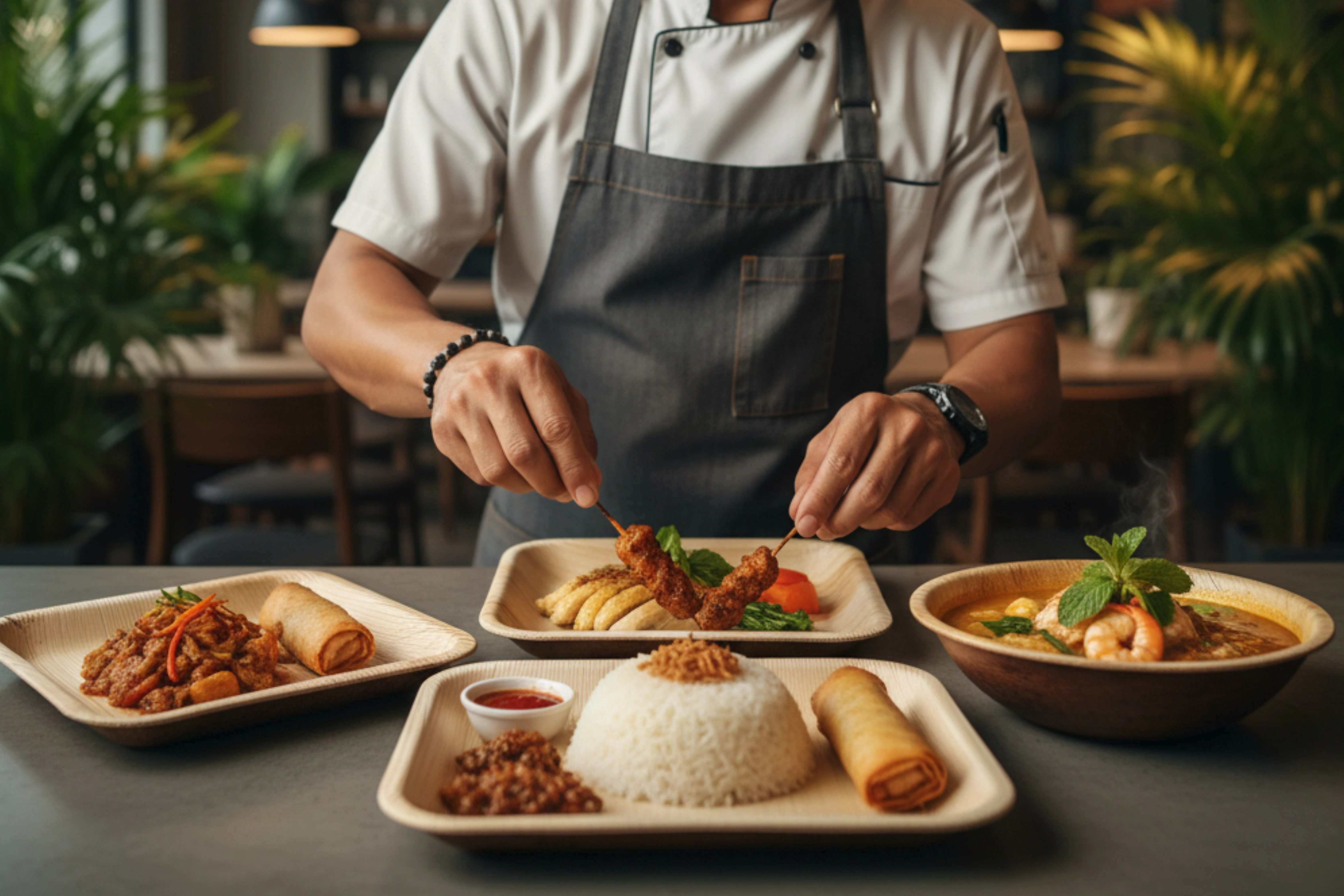 Cafe owners using Satva tableware