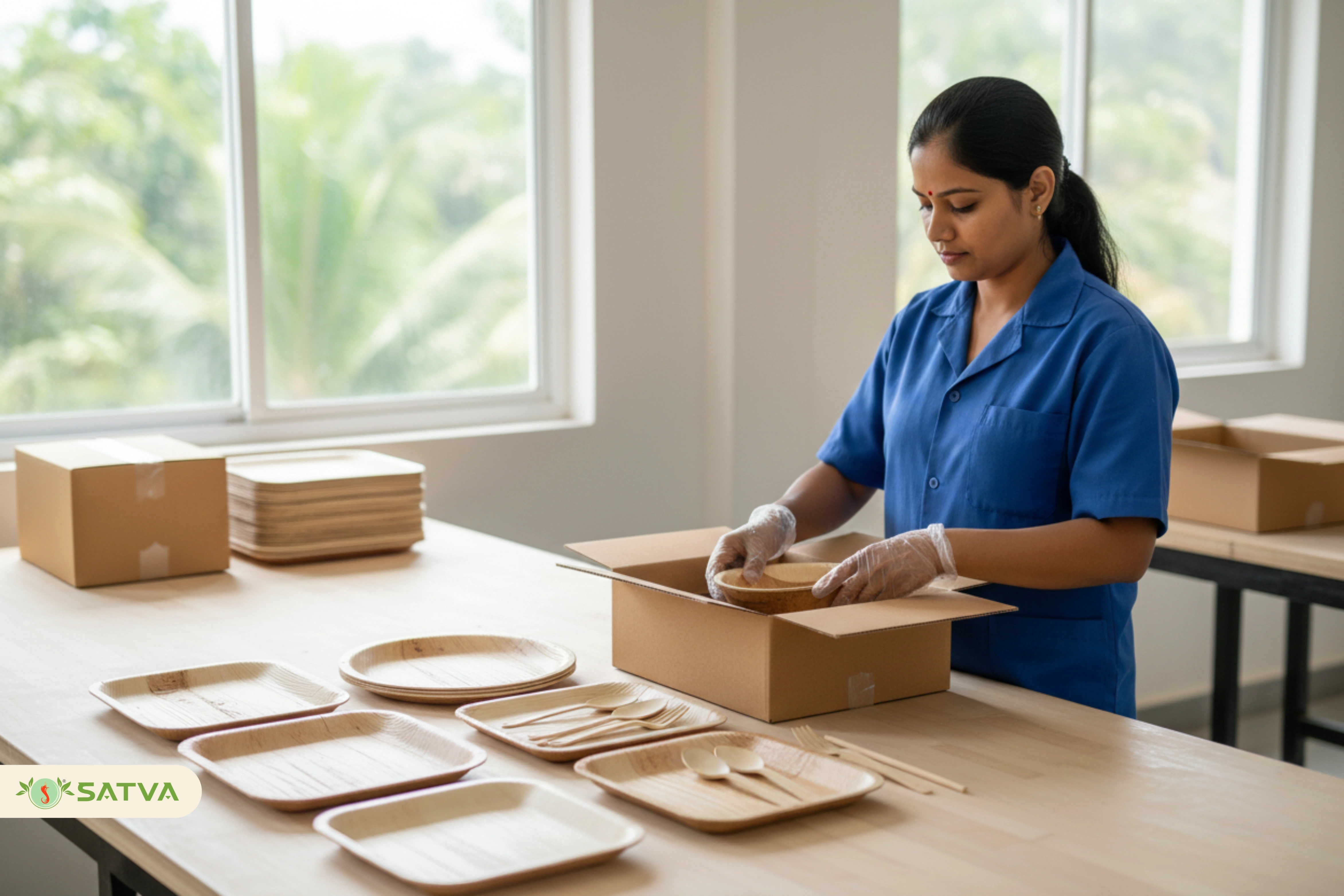 Premium appearance of areca leaf plates for elegant dining