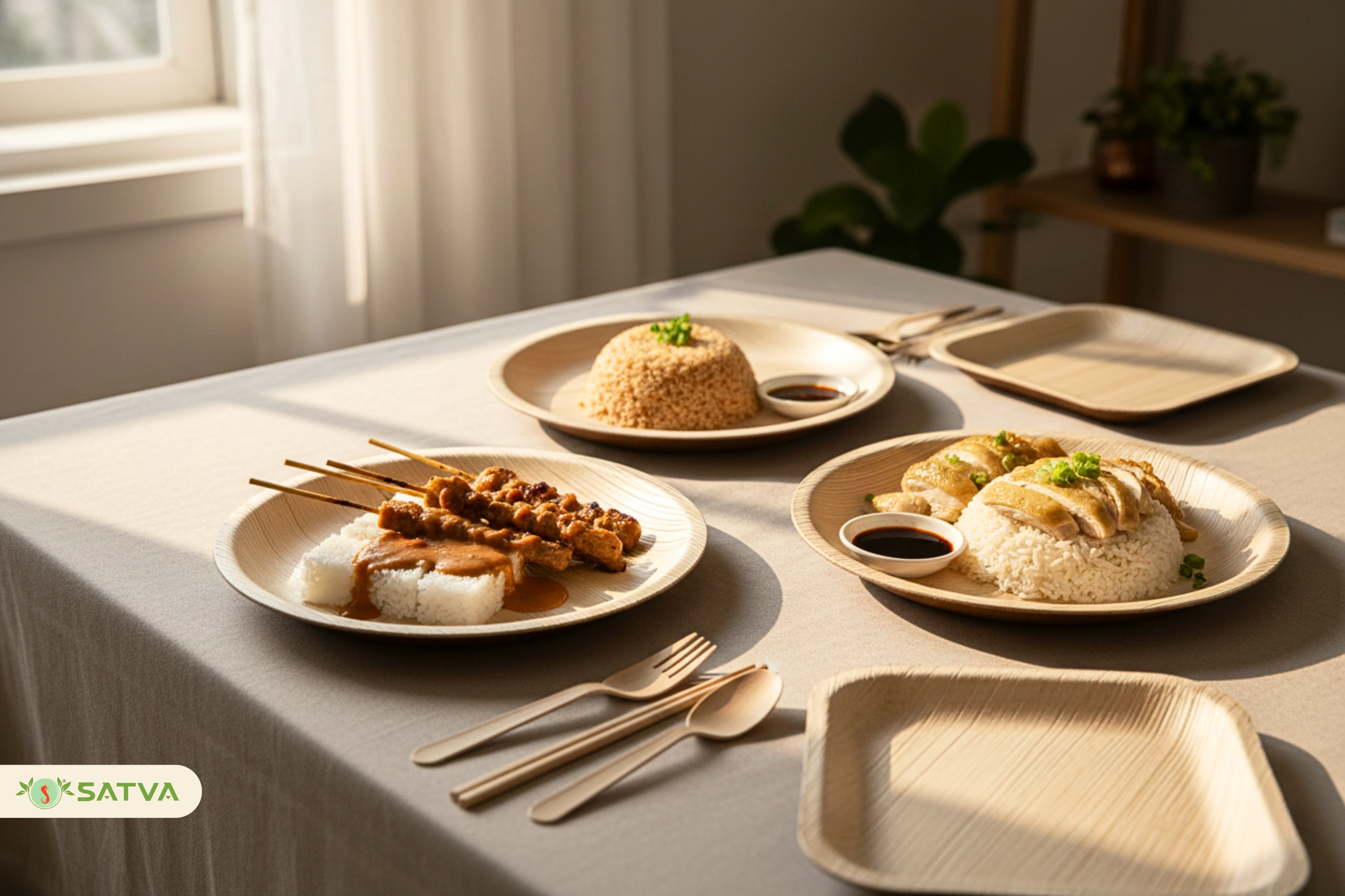 Chemical-free and food-safe areca leaf plates
